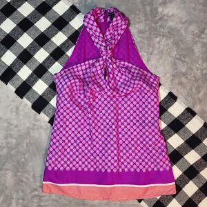 2 | Banana Republic | Silk Geometric Halter Neck Top